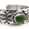 Navajo Elroy Chavez Green Turquoise and Sterling Silver Row Cuff Bracelet - Image 3