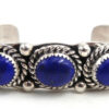 Navajo lapis and sterling silver row cuff bracelet by Elroy Chavez
