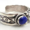 Navajo Elroy Chavez Lapis and Sterling Silver Row Cuff Bracelet - Image 3
