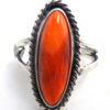 Navajo orange spiny oyster shell and sterling silver ring