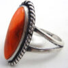 Navajo Orange Spiny Oyster Shell and Sterling Silver Ring - Image 3