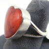 Navajo Red Spiny Oyster Shell and Sterling Silver Heart Ring - Image 3