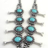 Navajo Turquoise and Sterling Silver Squash Blossom Necklace - Image 3