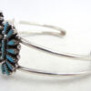 Zuni Judy Wallace Turquoise Needlepoint and Sterling Silver Cuff Bracelet - Image 3