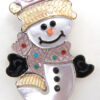 Zuni multi-stone inlay and sterling silver snowman pin/pendant by Tamara Pinto