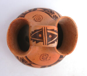 Hopi Gwen Setalla Vintage Handmade and Hand Painted Eagle Pattern Wedding Vase