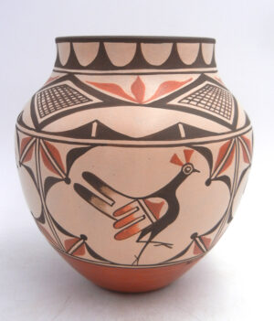 Zia Elizabeth and Marcellus Medina Handmade and Hand Painted Bird Design Jar