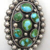 Navajo Sonoran Gold Turquoise and Sterling Silver Cluster Bolo Tie - Image 3