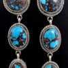 Navajo three stone turquoise and sterling silver post dangle earrings