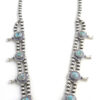 Navajo Dry Creek Turquoise and Sterling Silver Squash Blossom Necklace and Earring Set - Image 3