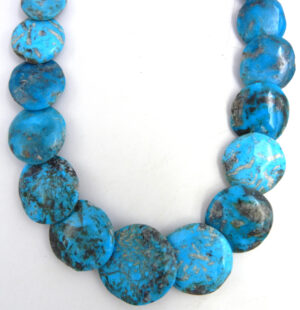 Santo Domingo Joe and JoAnn Garcia Turquoise Disc and Heishi Necklace