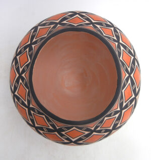 Acoma Kathy Victorino Handmade and Hand Painted Polychrome Butterfly Pattern Jar