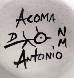 Acoma David Antonio Small Handmade and Hand Painted Polychrome Butterfly Pattern Jar