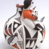 Acoma Judy Lewis Small Polychrome Handmade and Hand Painted Jar with Boy and Animals - Image 3
