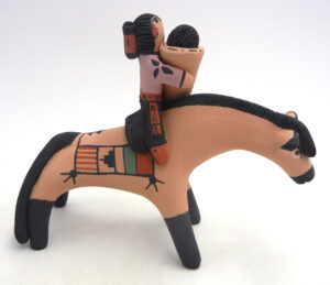 Jemez Clifford Fragua Horse Figurine with Two Children