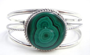 Navajo malachite and sterling silver cuff bracelet