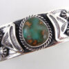 Navajo green turquoise and sterling silver applique cuff bracelet by Will Denetdale