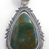 Navajo green turquoise and sterling silver pendant