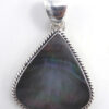 Navajo wide tear drop shaped labradorite and sterling silver pendant