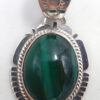 Navajo small malachite and sterling silver pendant