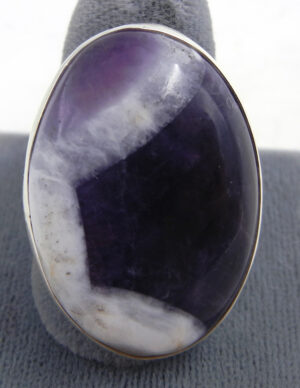 Navajo chevron amethyst and sterling silver ring