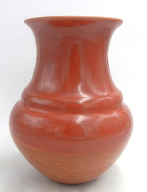 Santa Clara Sharon Naranjo Garcia Large Two Tone Red Handmade, Etched and Stone Polished Vase