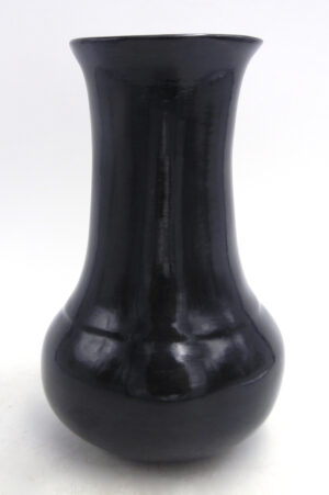 Santa Clara handmade black stone polished vase by Sharon Naranjo Garcia