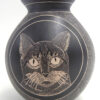 Mata Ortiz Mariela Tena Small Handmade and Etched Black and White Dog and Cat Jar - Image 4