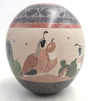 Mata Ortiz Mariela Tena Handmade, Painted and Etched Multi-Design Polychrome Jar