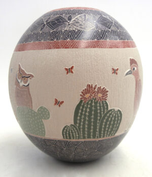 Mata Ortiz Mariela Tena Handmade, Painted and Etched Multi-Design Polychrome Jar