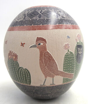 Mata Ortiz Mariela Tena Handmade, Painted and Etched Multi-Design Polychrome Jar