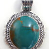 Navajo small green turquoise and sterling silver pendant by Will Denetdale