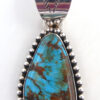 Navajo turquoise and sterling pendant by Leonard and Racquel Hurley