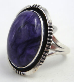 Navajo Will Denetdale Charoite and Sterling Silver Ring