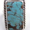 Navajo rectangular turquoise and sterling silver ring