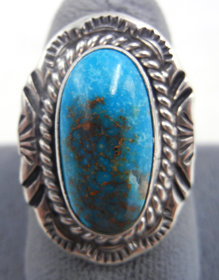 Navajo small turquoise and sterling silver ring