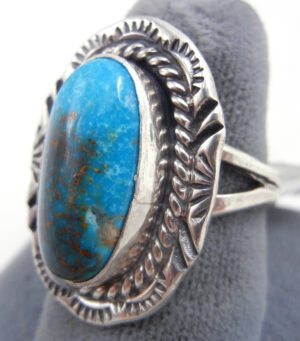 Navajo Small Turquoise and Sterling Silver Ring