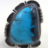 Navajo turquoise and brushed sterling silver ring by Bennie Ration