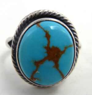 Navajo small turquoise and sterling silver ring