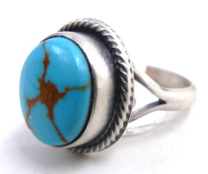 Navajo Small Turquoise and Sterling Silver Ring