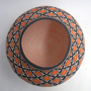 Acoma Kathy Victorino Handmade and Hand Painted Polychrome Butterfly Design Jar