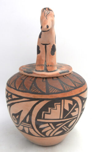 Isleta Diane Wade Large Handmade Jar with Horse Lid