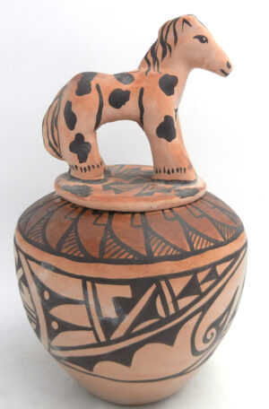 Isleta Diane Wade Large Handmade Jar with Horse Lid