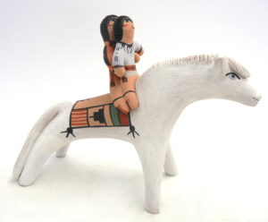 Jemez Clifford Fragua Horse Figurine with Two Children