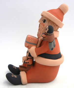 Jemez Chrislyn Fragua Seated Santa Storyteller Figurine with Three Children