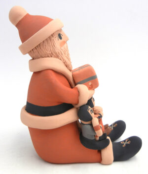 Jemez Chrislyn Fragua Seated Santa Storyteller Figurine with Three Children