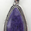 Navajo charoite and sterling silver pendant