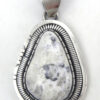 Navajo white buffalo and sterling silver pendant by Walter Vandever