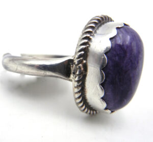 Navajo Small Charoite and Sterling Silver Ring