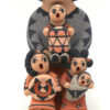 Jemez handmade and hand painted seated male storyteller figurine with four children by Chrislyn Fragua